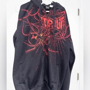 AFFECT AND INFECT Tapout Black Hoodie with Red Graphic